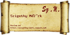 Szigethy Márk névjegykártya