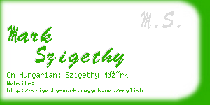 mark szigethy business card